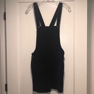 Black corduroy overall dress